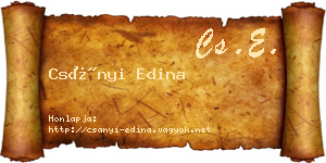 Csányi Edina névjegykártya
