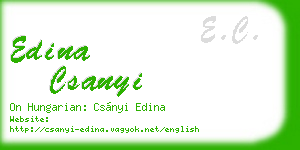 edina csanyi business card