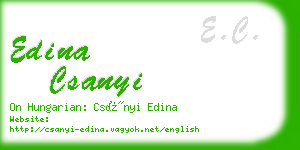 edina csanyi business card